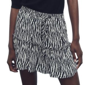 Zara Black and White Zebra Animal Print Skort / Skirt